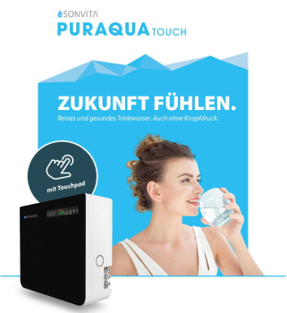 Puraqua Touch Osmoseanlage. Filterleistung von bis zu 3024 Litern am Tag